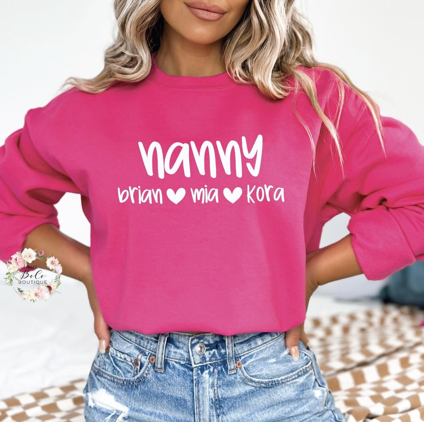 Personalized Grandma Shirt, Nanny Shirt, Christmas Gift for Grandma, Customized Mother's Day Shirt, Personalized Grandma Gift, #5663