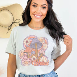 Stay Weird Mushroom Shirt for Women, Custom Shirts for Women, Personalized Shirts for Women, Gift for Mom, #5070