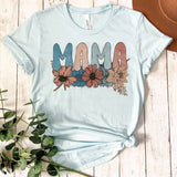 Retro Boho Floral Mama Shirt for Women, Custom Shirts for Women, Personalized Shirts for Women, Gift for Mom, #5085