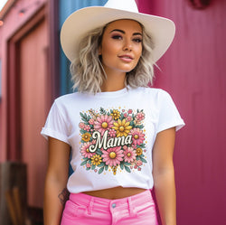 Floral Glitter Mama Mothers Day Shirt for Women, Custom Shirts for Women, Personalized Shirts for Women, Gift for Mom, #5108