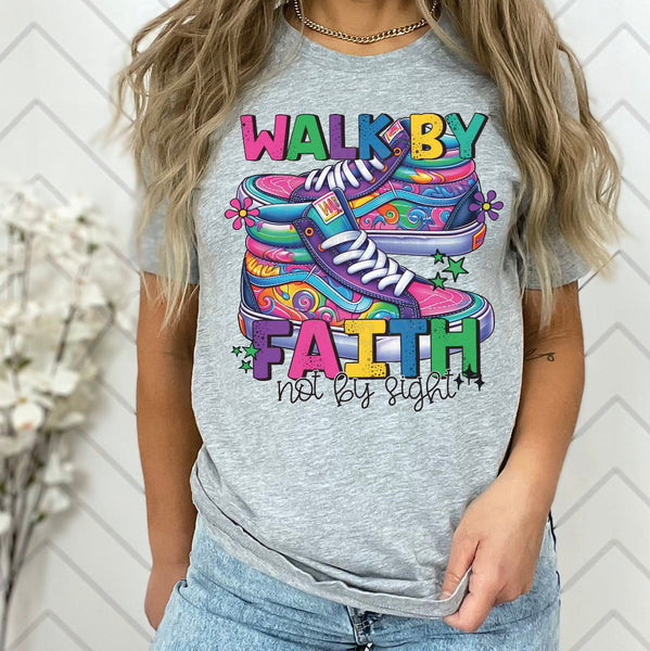 Walk By Faith Bible Verse Shirt for Women, Custom Shirts for Women, Personalized Shirts for Women, Gift for Mom, #5185