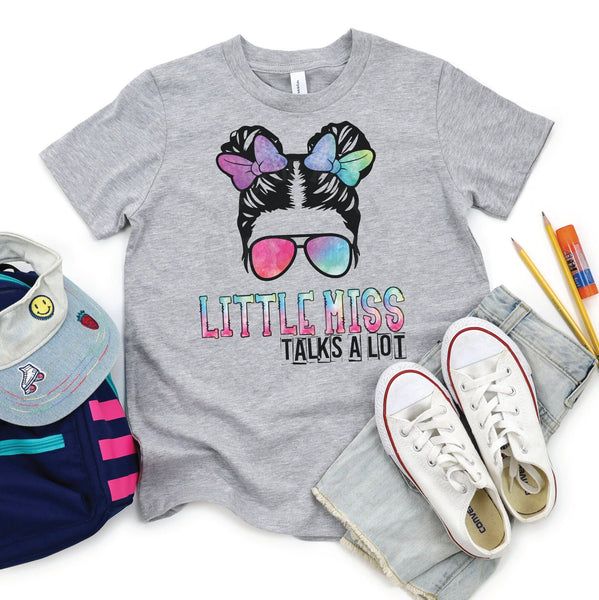 Little Miss Talks a Lot Shirt for Women, Custom Shirts for Women, Personalized Shirts for Women, Gift for Mom, #5192