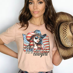 American Cowgirl 4th of July Shirt for Women, Custom Shirts for Women, Personalized Shirts for Women, Gift for Mom, #5182