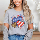 4th of July Patriotic Hearts Shirt for Women, Custom Shirts for Women, Personalized Shirts for Women, Gift for Mom, #5198