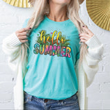 Hello Summer Shirt for Women, Custom Shirts for Women, Personalized Shirts for Women, Gift for Mom, #5194