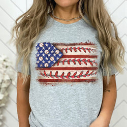 4th of July Baseball Flag Shirt for Women, Custom Shirts for Women, Personalized Shirts for Women, Gift for Mom, #5199