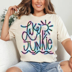 Colorful Lake Junkie Shirt for Women, Graphic T-shirts for Women, Custom Shirts for Women, Custom Tee, #5239-BCNatural