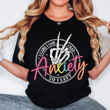 I Came I Saw Anxiety Skellie Shirt for Women, Graphic T-shirts for Women, Custom Shirts for Women, Custom Tee, #5234-BCBlack