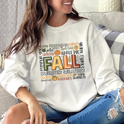 Fall Word Art Shirt for Women, Sweatshirts for Women, Custom Tees, Custom Sweatshirts, Crewnecks for Women, #5453