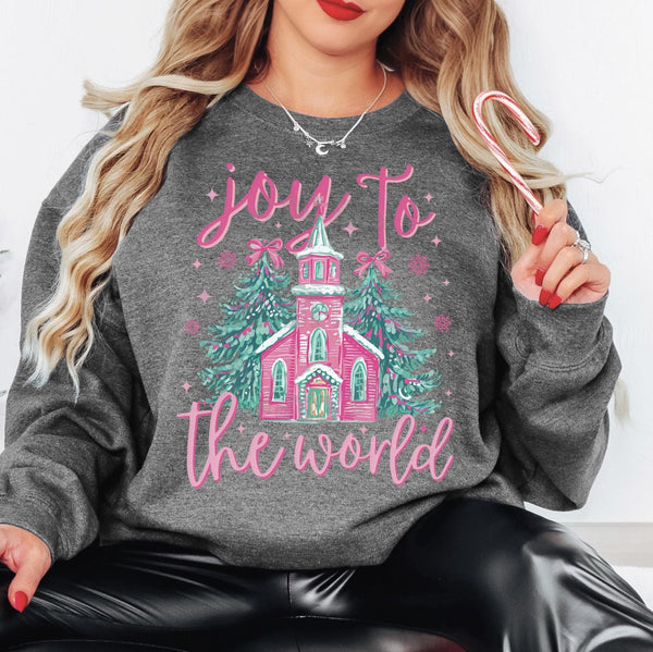 Christmas Joy Pink Christmas Church Shirts for Women, Sweatshirts for Women, Custom Tees, Custom Sweatshirts, Crewnecks for Women, #5604