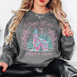 Let us Adore Him Christmas Shirts for Women, Christmas T-shirts, Christmas Sweatshirts for Women, Custom Tees, Custom Sweatshirts, #5551