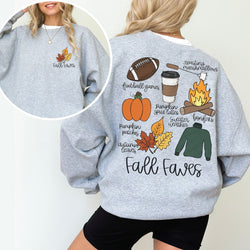 Fall Faves Shirts for Women, Christmas Onesie®, Christmas Shirts for Kids, Christmas Sweatshirt, Christmas Graphic Tees, #4729/4730