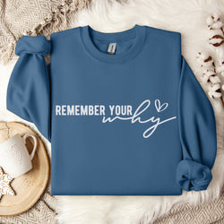 Remember Your Why Sweatshirt, Inspirational Sweatshirt, Shirts with Sayings, Inspirational Shirt for Women, Sweatshirts with Sayings, #4846