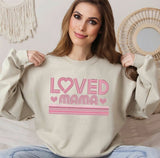 Boho Valentines Day Loved Mama Sweatshirt for Women, Trendy Crewneck Sweatshirt, Custom Sweatshirt, Custom Crewneck,  #4886