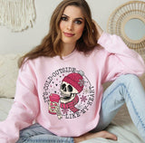 Funny Valentines Day Skellie Sweatshirt for Women, Trendy Crewneck Sweatshirt, Custom Sweatshirt, Custom Crewneck,  #4880