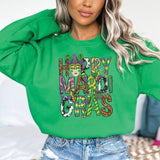 Happy Mardi Gras Crewneck Sweatshirt for Women, Trendy Crewneck Sweatshirt, Custom Sweatshirt, Custom Crewneck, #4928