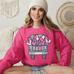 Valentines Day Truck Crewneck Sweatshirt for Women, Trendy Crewneck Sweatshirt, Custom Sweatshirt, Custom Crewneck, #4970