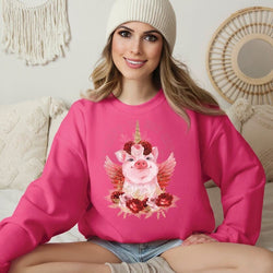 Valentines Day Pig Crewneck Sweatshirt for Women, Trendy Crewneck Sweatshirt, Custom Sweatshirt, Custom Crewneck, #4955