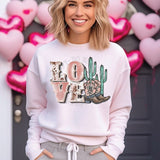 Western Valentines Day Crewneck Sweatshirt for Women, Trendy Crewneck Sweatshirt, Custom Sweatshirt, Custom Crewneck, #5001