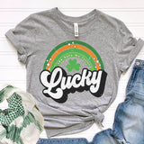 Lucky St. Patricks Day Rainbow Crewneck Sweatshirt for Women, Trendy Crewneck Sweatshirt, Custom Sweatshirt, Custom Crewneck, #4949