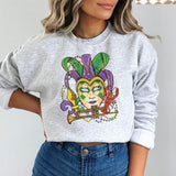 Mardi Gras Crewneck Sweatshirt for Women, Trendy Crewneck Sweatshirt, Custom Sweatshirt, Custom Crewneck, #4941