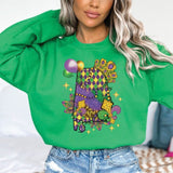 Alabama Mardi Gras Crewneck Sweatshirt for Women, Trendy Crewneck Sweatshirt, Custom Sweatshirt, Custom Crewneck, #4926