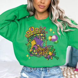 Louisiana Mardi Gras Crewneck Sweatshirt for Women, Trendy Crewneck Sweatshirt, Custom Sweatshirt, Custom Crewneck, #4930