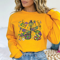 Mardi Gras Crewneck Sweatshirt for Women, Trendy Crewneck Sweatshirt, Custom Sweatshirt, Custom Crewneck, #4934