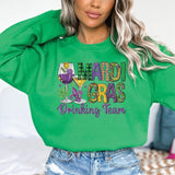 Mardi Gras Drinking Team Crewneck Sweatshirt for Women, Trendy Crewneck Sweatshirt, Custom Sweatshirt, Custom Crewneck, #4931