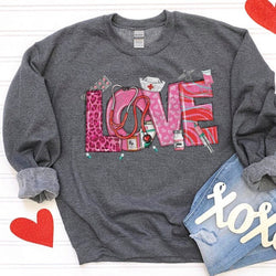 Valentines Day Nurse Crewneck Sweatshirt for Women, Trendy Crewneck Sweatshirt, Custom Sweatshirt, Custom Crewneck, #4958