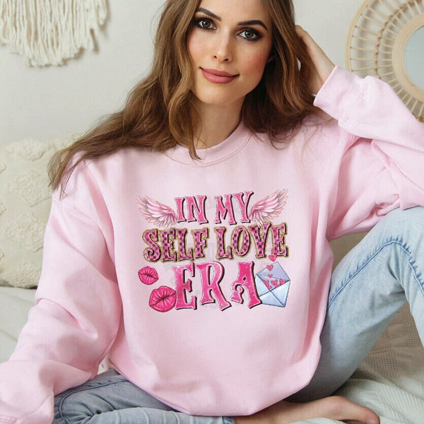 Valentines Day Self Love Crewneck Sweatshirt for Women, Trendy Crewneck Sweatshirt, Custom Sweatshirt, Custom Crewneck, #4974