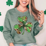 St. Patricks Day Clover Crewneck Sweatshirt for Women, Trendy Crewneck Sweatshirt, Custom Sweatshirt, Custom Crewneck, #4963