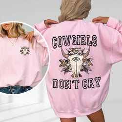 Southern Cowgirls Boho Bull Skull Crewneck Sweatshirt for Women, Trendy Crewneck Sweatshirt, Custom Sweatshirt, Custom Crewneck, #4998/4999