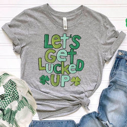 Lucked Up St. Patricks Day Crewneck Sweatshirt for Women, Trendy Crewneck Sweatshirt, Custom Sweatshirt, Custom T-Shirt, #5033