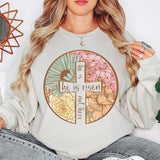 Floral He is Risen Boho Crewneck Sweatshirt for Women, Trendy Crewneck Sweatshirt, Custom Sweatshirt, Custom T-Shirt, #5081