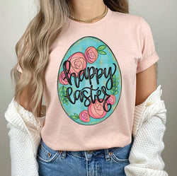 Floral Happy Easter Egg Crewneck Sweatshirt for Women, Trendy Crewneck Sweatshirt, Custom Sweatshirt, Custom T-Shirt, #5009