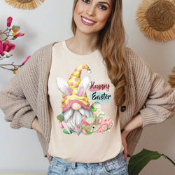 Happy Easter Gnome Crewneck Sweatshirt for Women, Trendy Crewneck Sweatshirt, Custom Sweatshirt, Custom T-Shirt, #5053